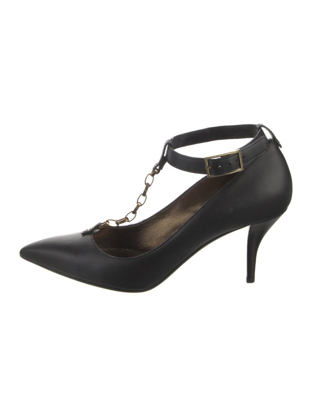 Like new Lanvin Paris Leather Chain-Link Accents T-Strap Pumps
Women's Size: 36